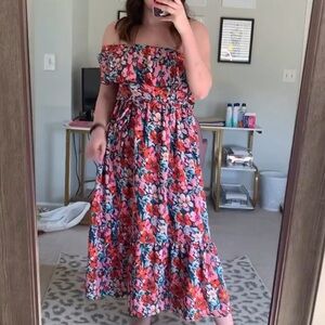 Floral One Shoulder Maxi Dress